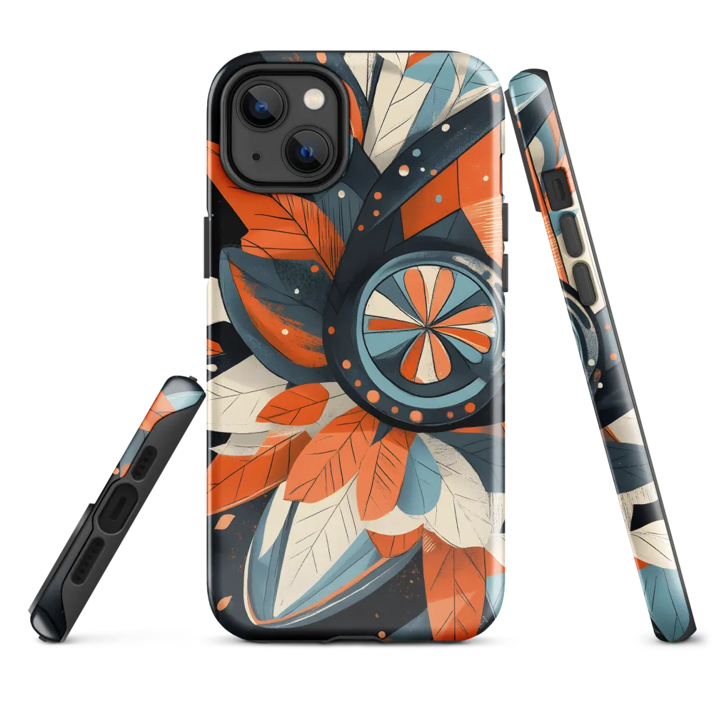 Floral Symphony in Orange and Teal
