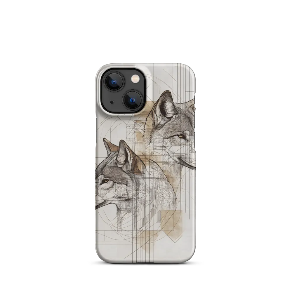Geometric Harmony: The Essence of Wolves | Phone Case |  13 Mini | Snap Case | Matte
