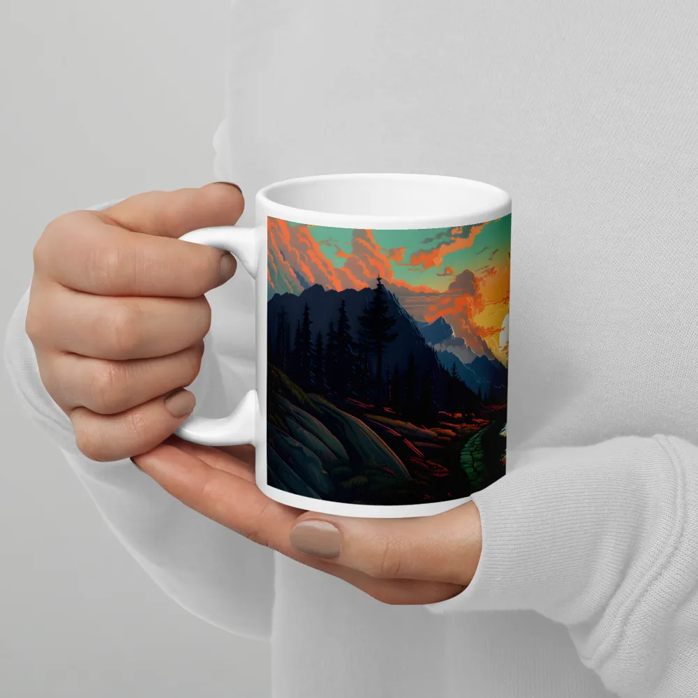 Tranquil Sunset Over the Majestic Mountains | Mugs | Multiple Sizes & Colors