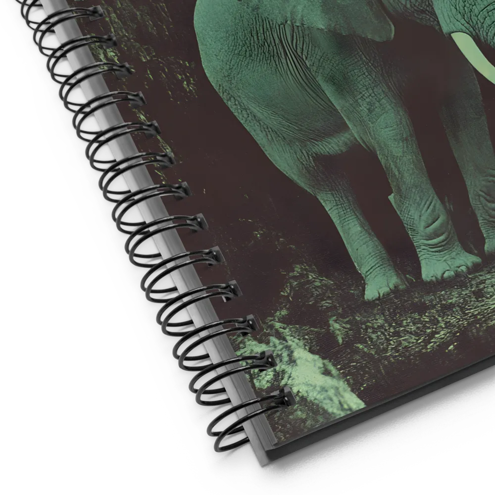 Ethereal Presence: Elephant Under a Full Moon | Spiral Notebook