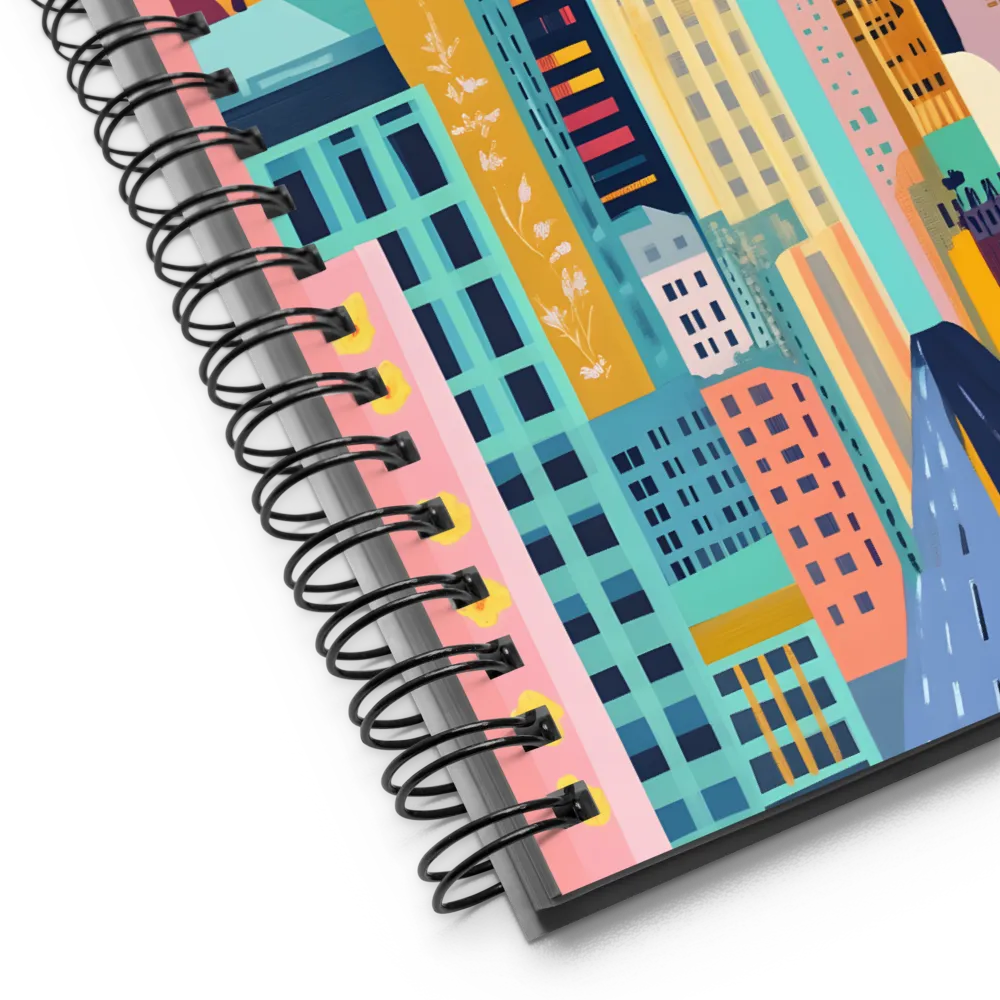 Vibrant Cityscape: A Modern Urban Journey | Spiral Notebook