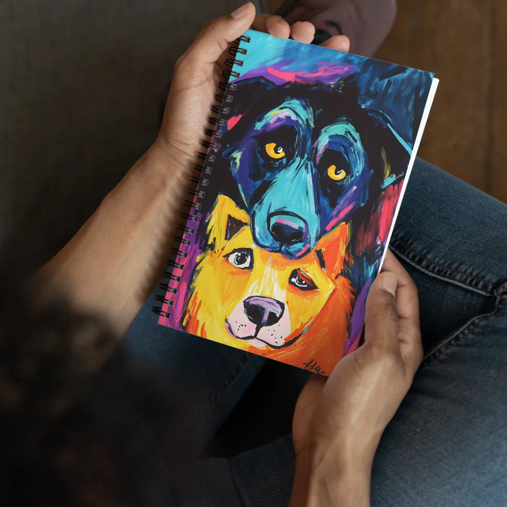 Vibrant Companions: An Expression of Canine Spirit | Spiral Notebook