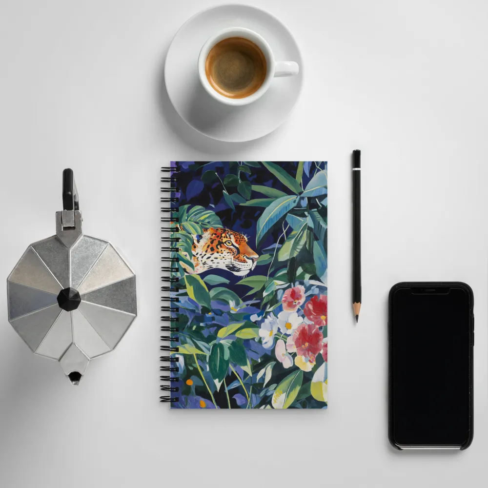 Hidden Majesty: The Jaguar Amongst Tropical Splendor | Spiral Notebook