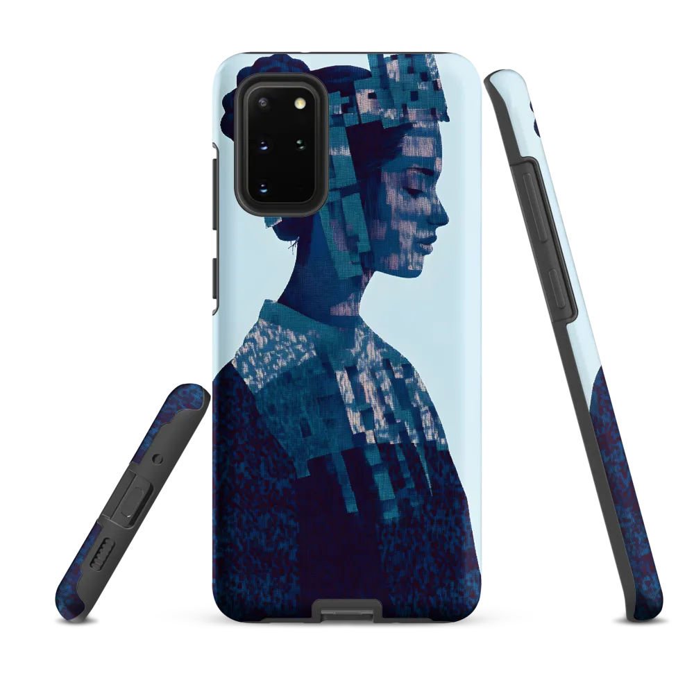 Digital Portrait in Abstract Blue