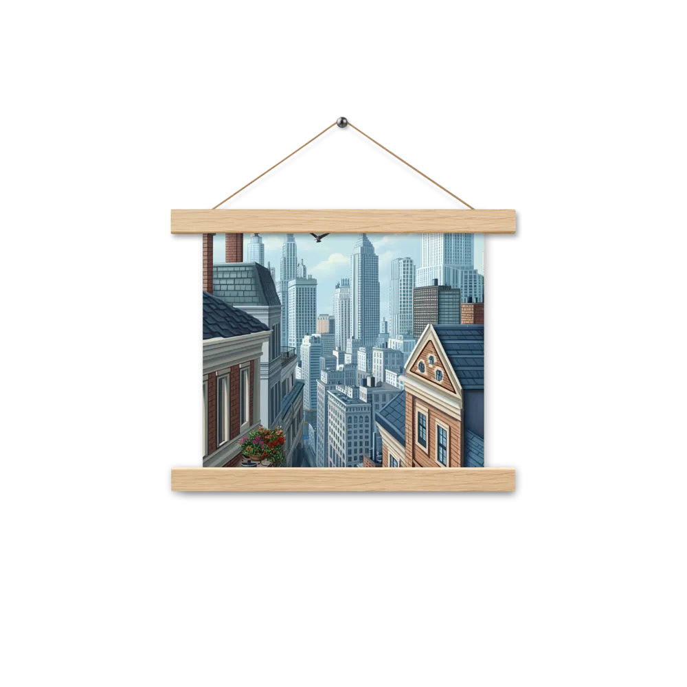Urban Symphony | Poster With Oak Wood Hanger | 10″×10″