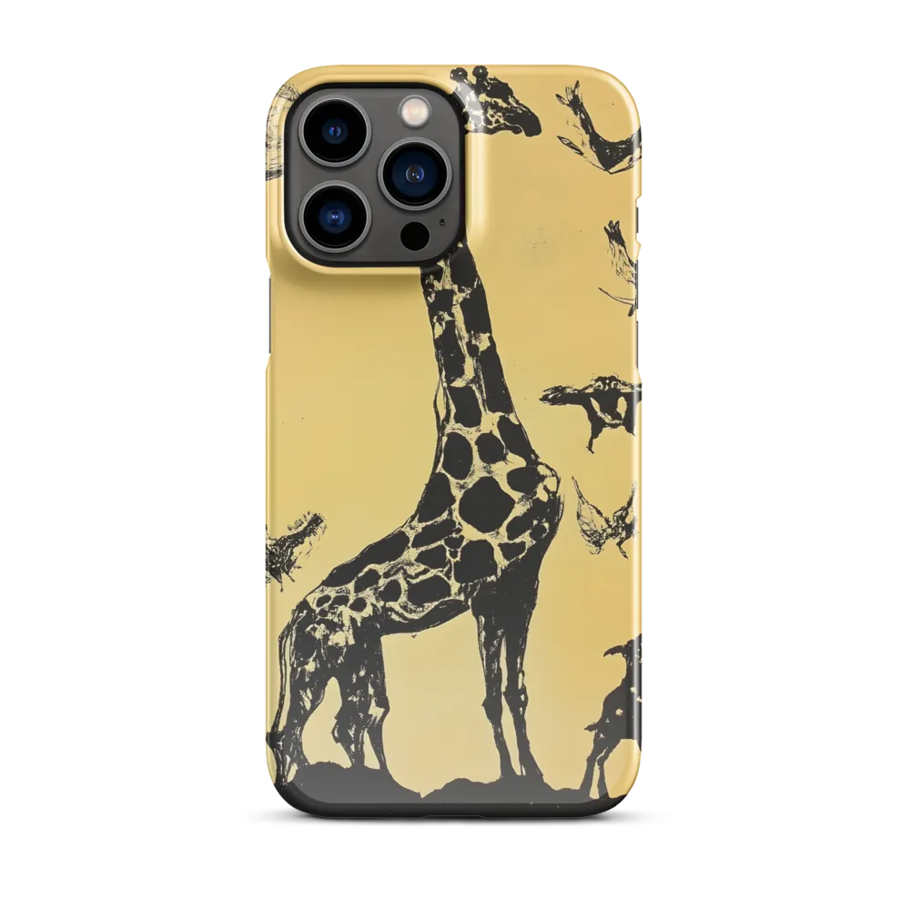 Whimsical Harmony of Giraffe and Birds