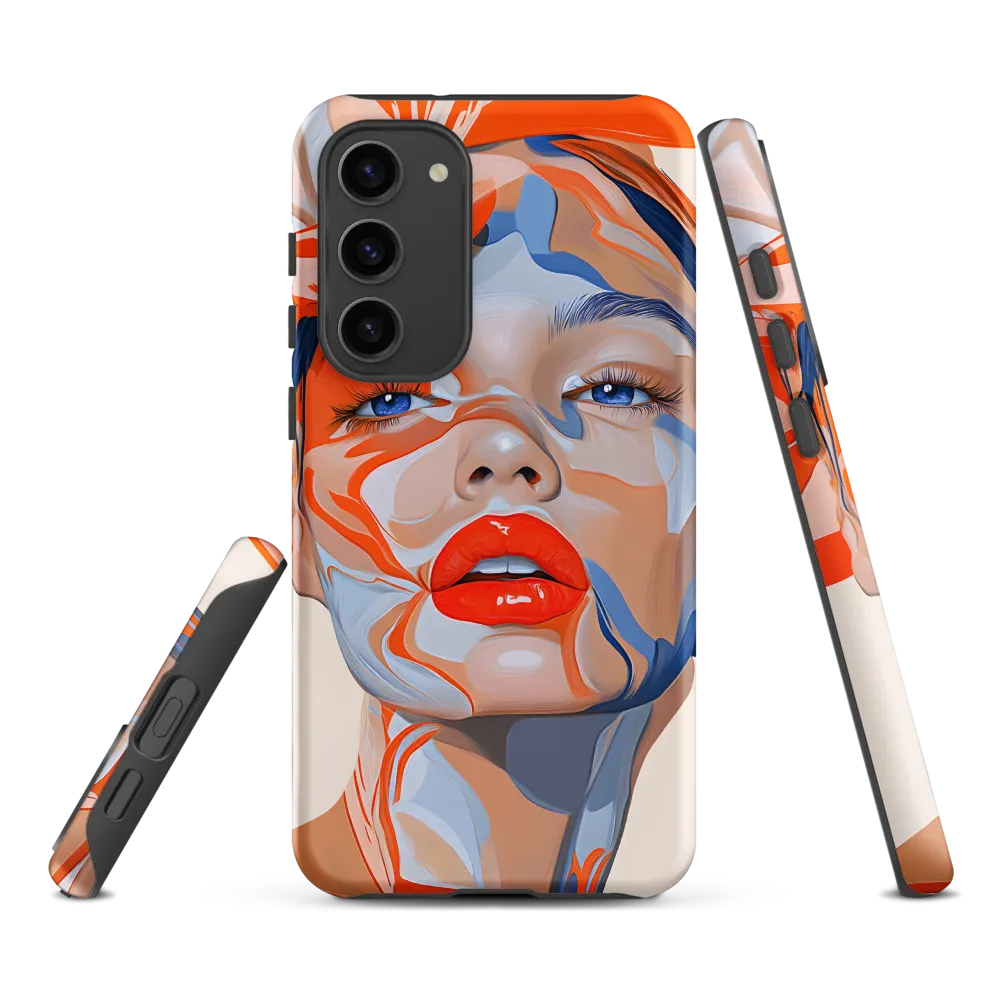 Chromatic Veils — Portrait in Orange and Blue