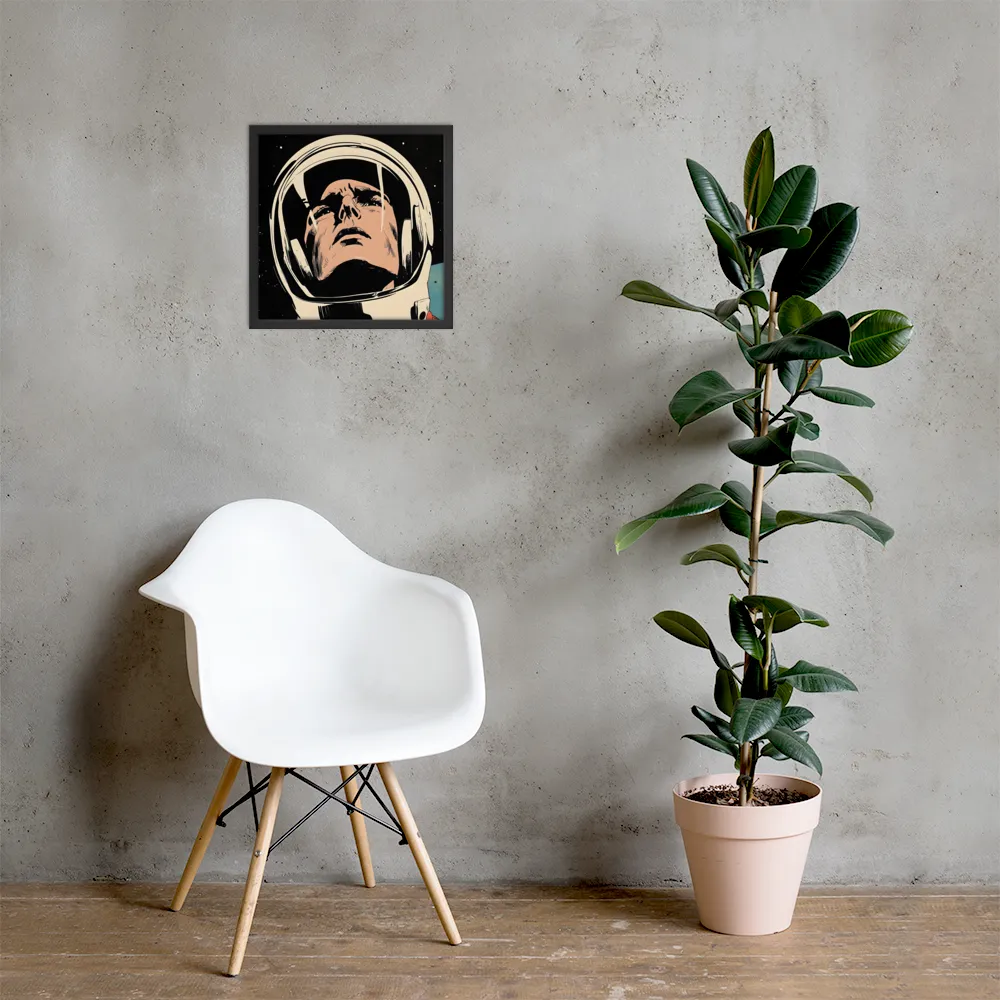 Gaze of the Astronaut | Poster with Black Frame | 16″×16″