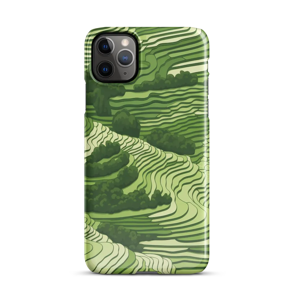 Waves of Green: An Abstract Landscape | Phone Case |  11 Pro Max | Snap Case | Glossy