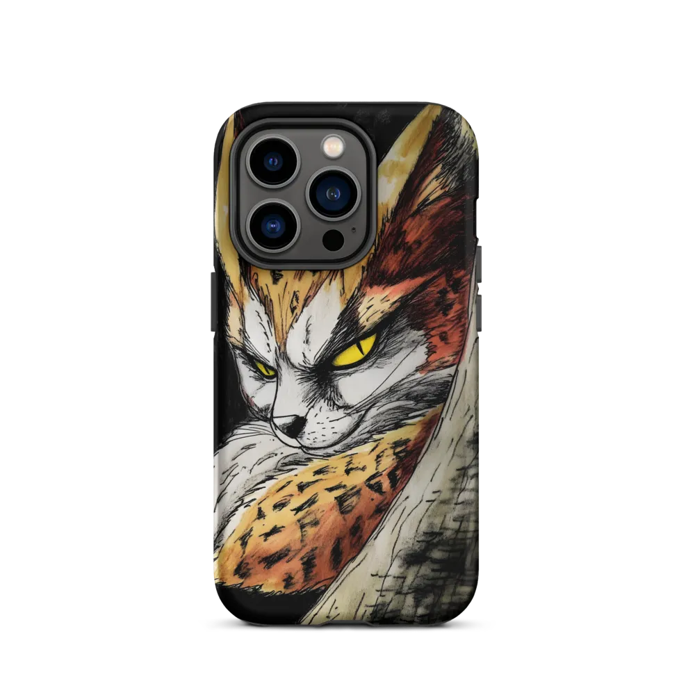 Fierce Gaze of the Wild Cat | Phone Case |  14 Pro | Tough Case | Matte
