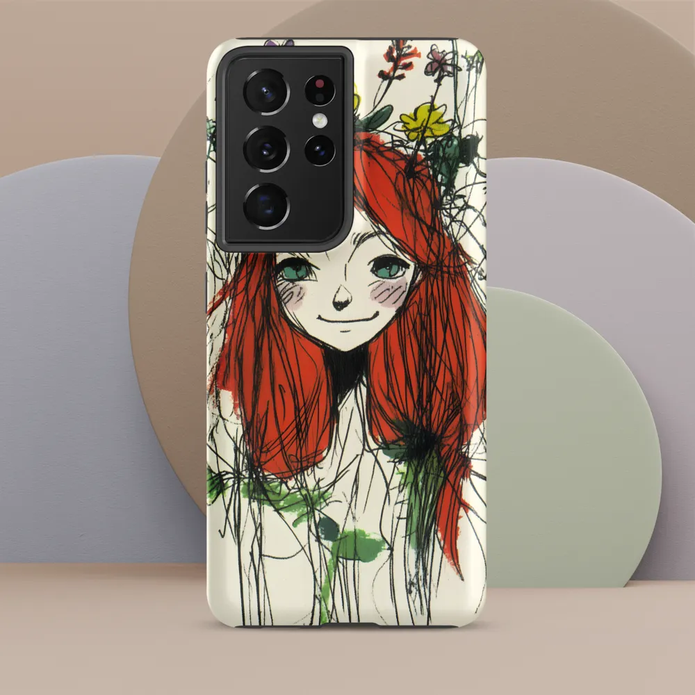 Whimsical Floral Portrait | Phone Case |  S21 Ultra | Tough Case | Matte