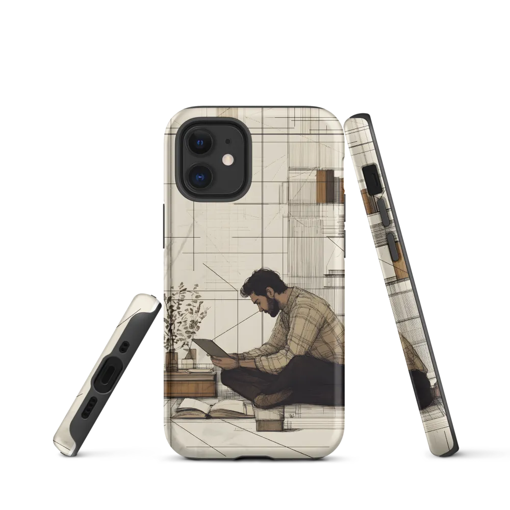 Quiet Reflections in Line | Phone Case |  12 mini | Tough Case | Matte