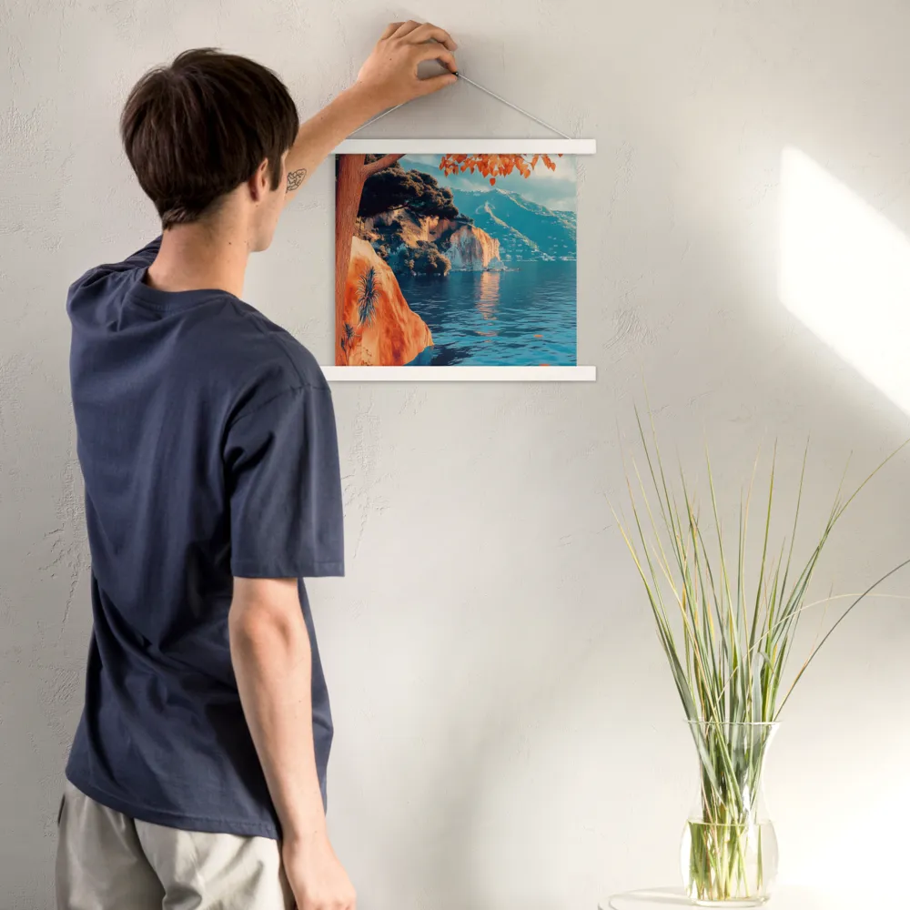 Elysian Waterscape | Poster With White Wood Hanger | 14″×14″