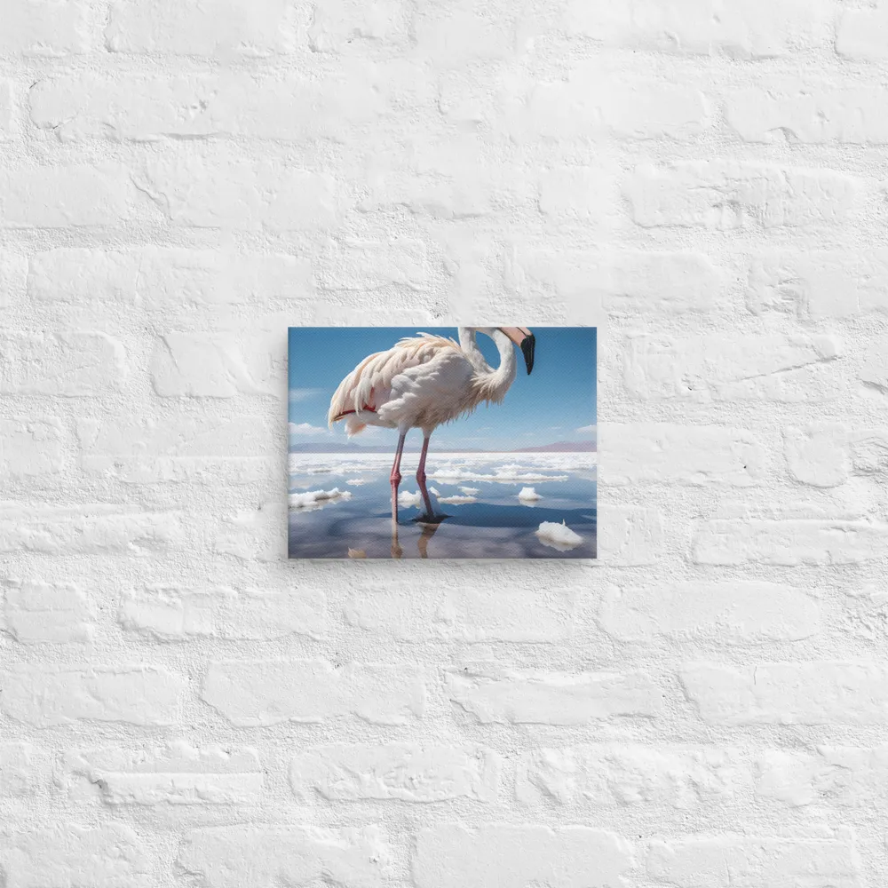 Graceful Solitude of a Flamingo | Canvas | 9″×12″