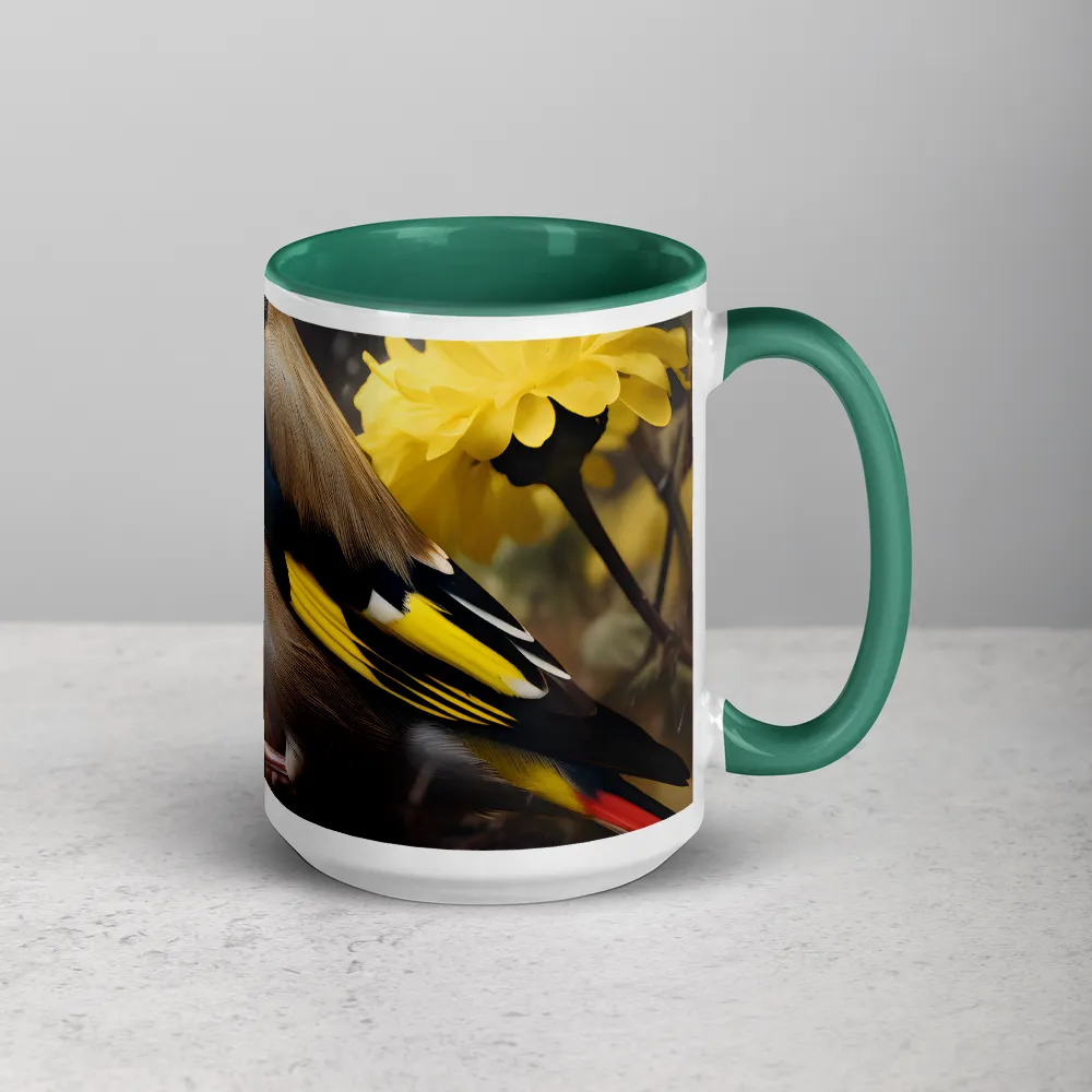 Harmony in Nature: A Goldfinch Amidst Blooms