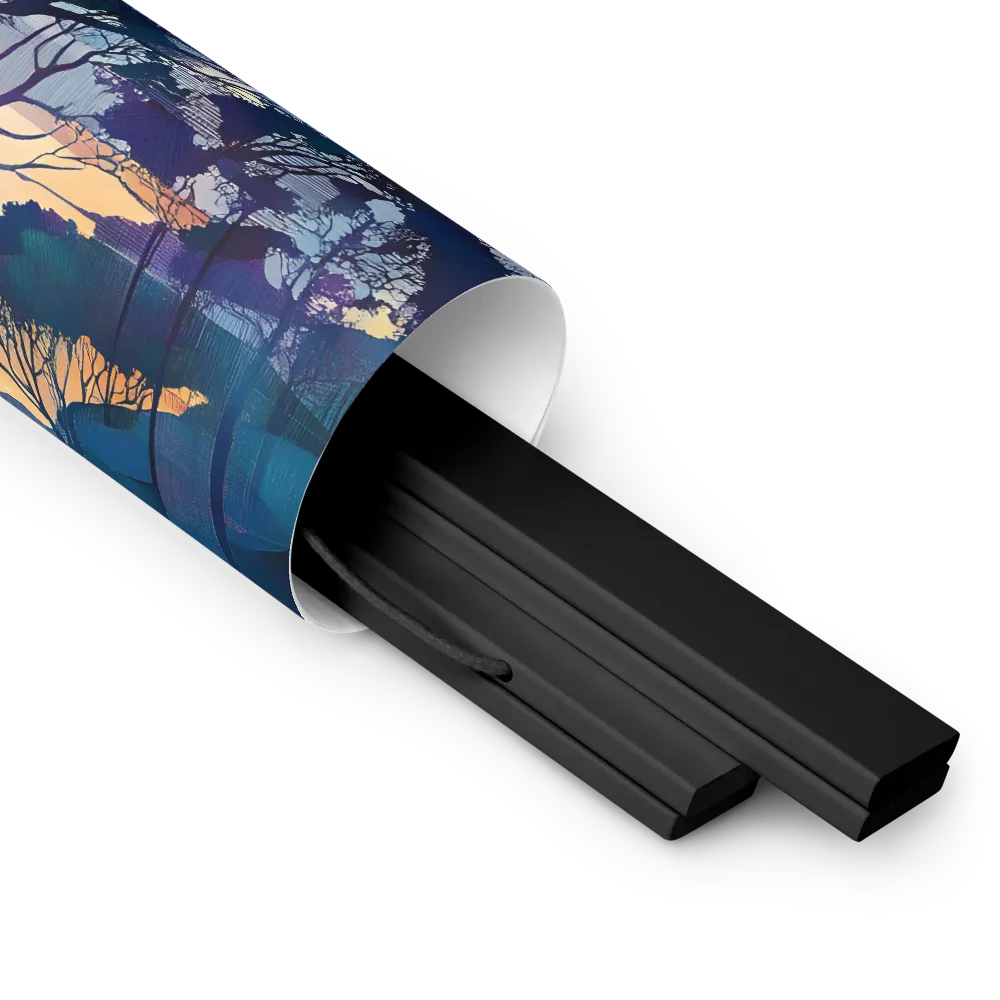 Tranquil Geometry: A Journey Through Color | Poster With Black Wood Hanger | 14″×14″
