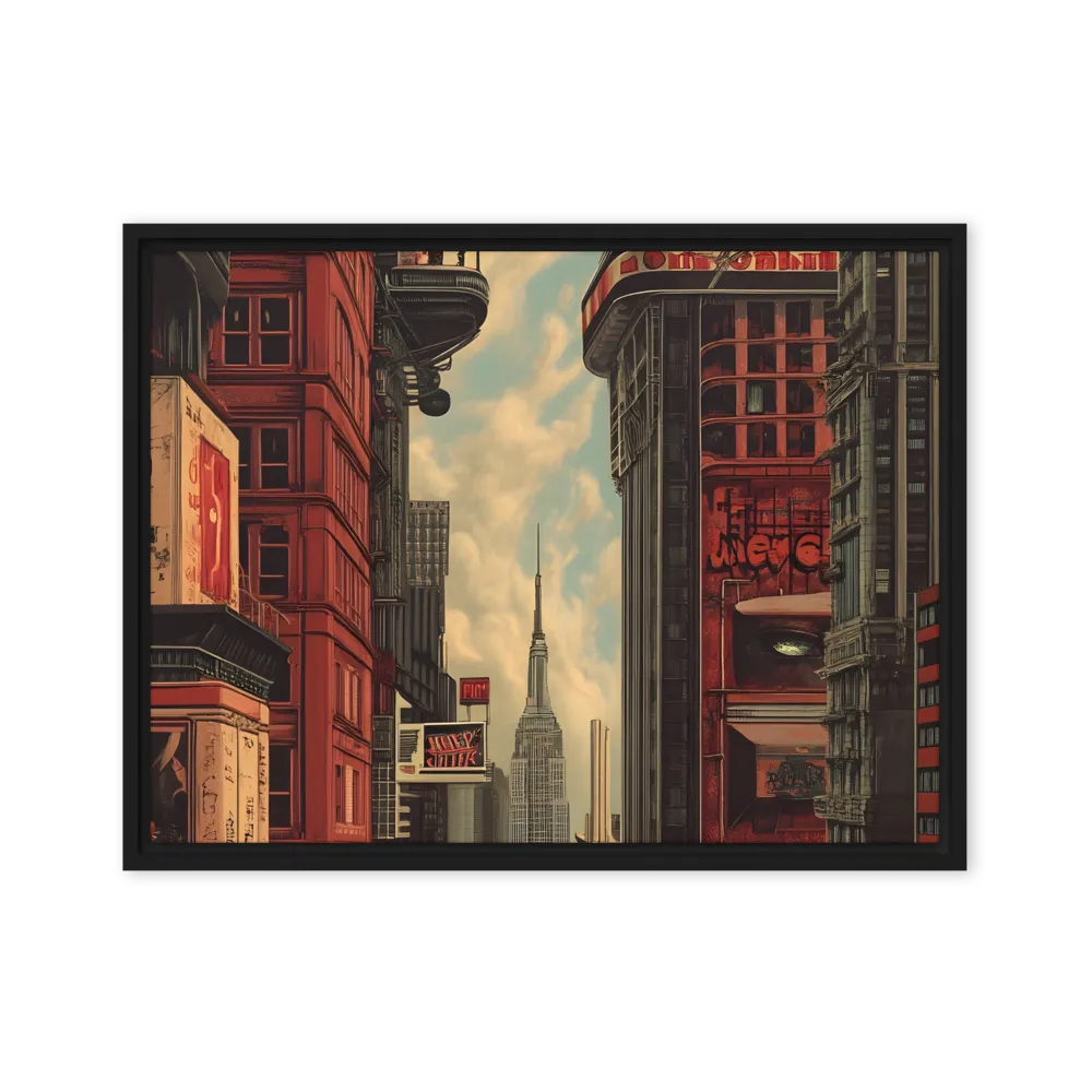 A Glimpse of Tomorrow: Urban Ambition | Canvas with Black Frame | 18″×24″