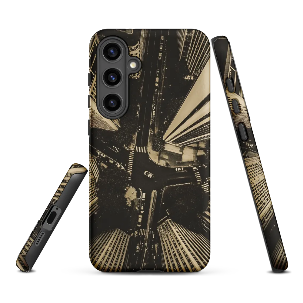 Urban Symphony: Aerial Perspective of City Life | Phone Case |  S24 Plus | Tough Case | Matte