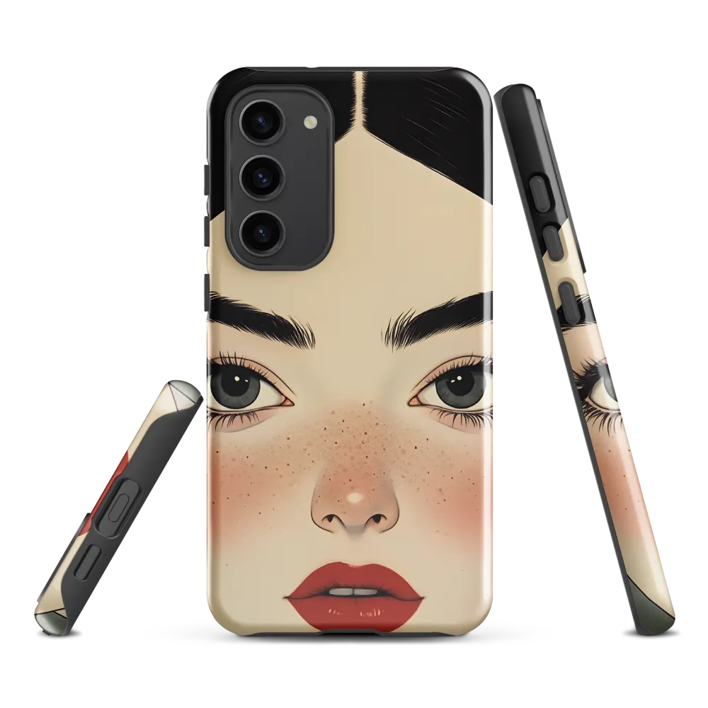 Serenity Captured: A Modern Portrait | Phone Case |  S23 Plus | Tough Case | Glossy