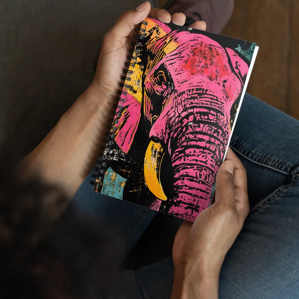 Bold Encounter: The Vibrant Elephant | Spiral Notebook