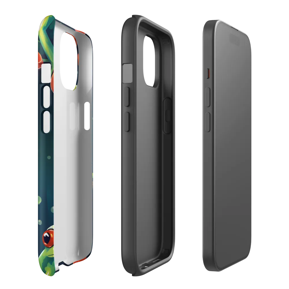 Playful Frogs in a Lush Pond | Phone Case |  15 | Tough Case | Matte