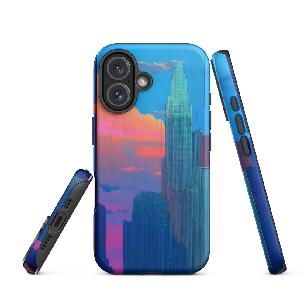 Twilight Reflections: A Digital Cityscape | Phone Case