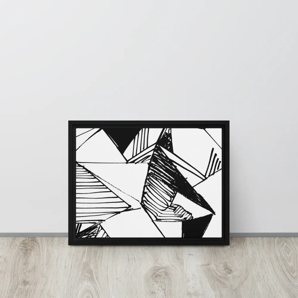 Dynamic Geometry in Ink | Canvas with Black Frame | 12″×16″