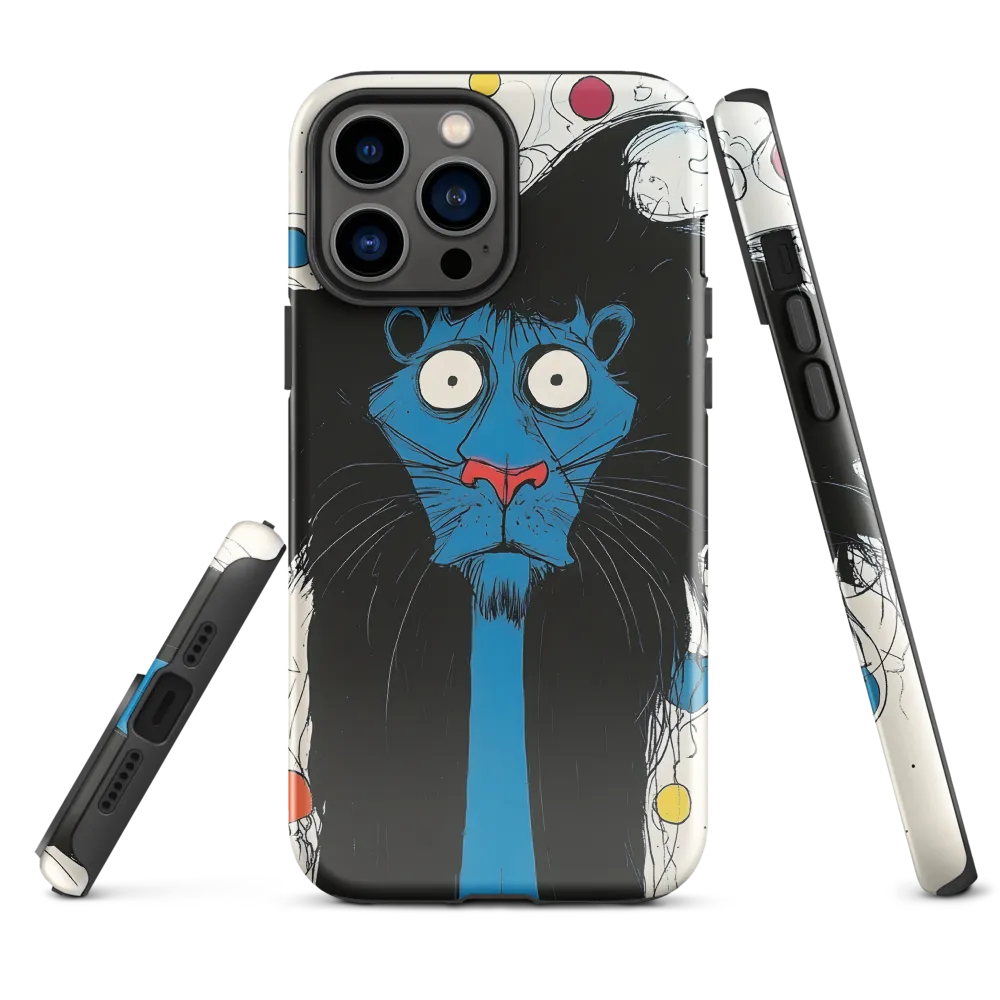 Whimsical Blue Lion