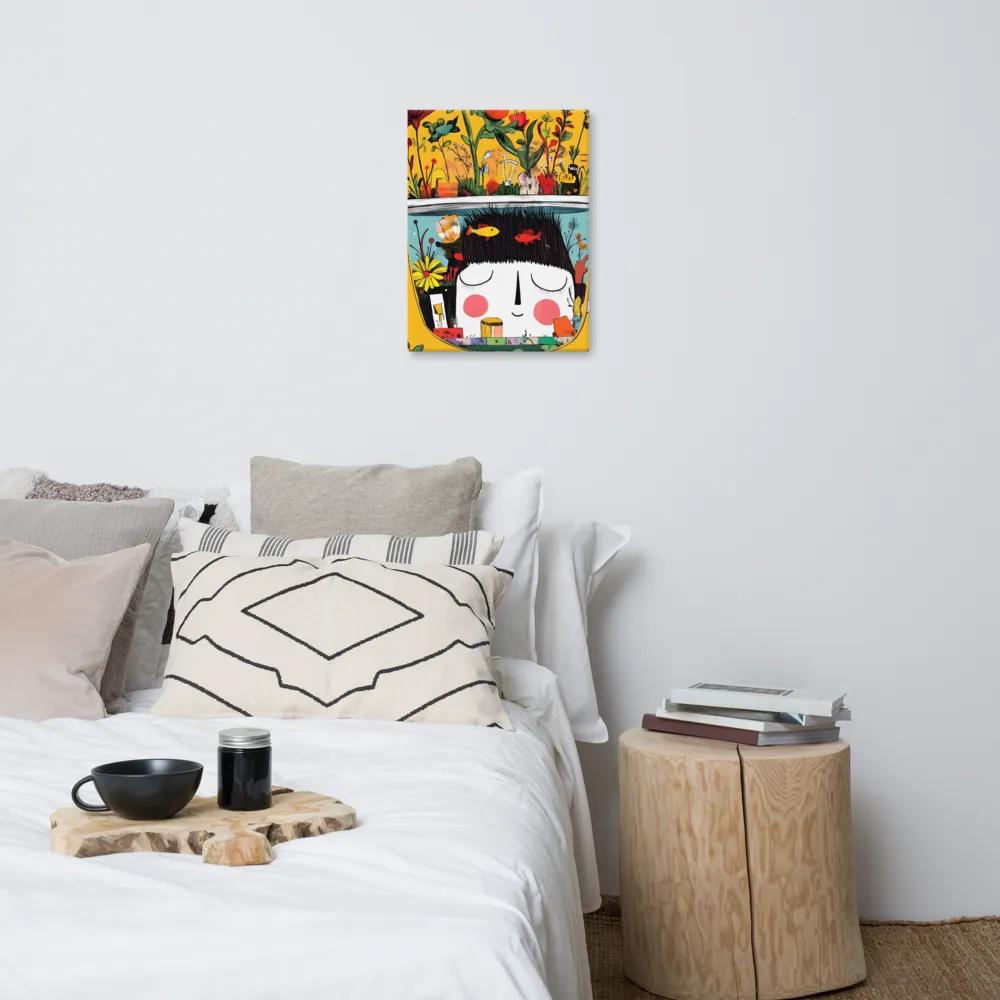 Whimsical Garden Head | Canvas | 18″×24″
