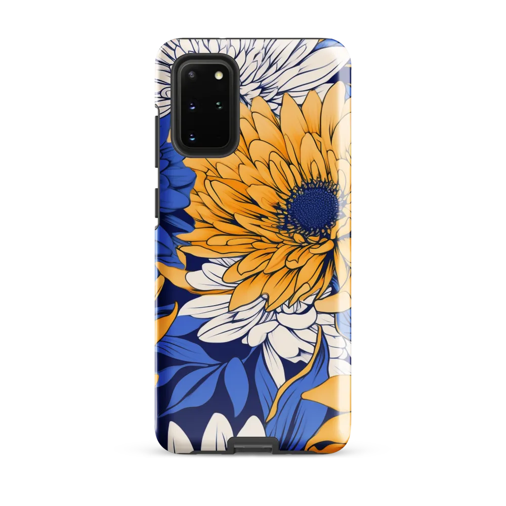 Floral Harmony in Blue and Yellow