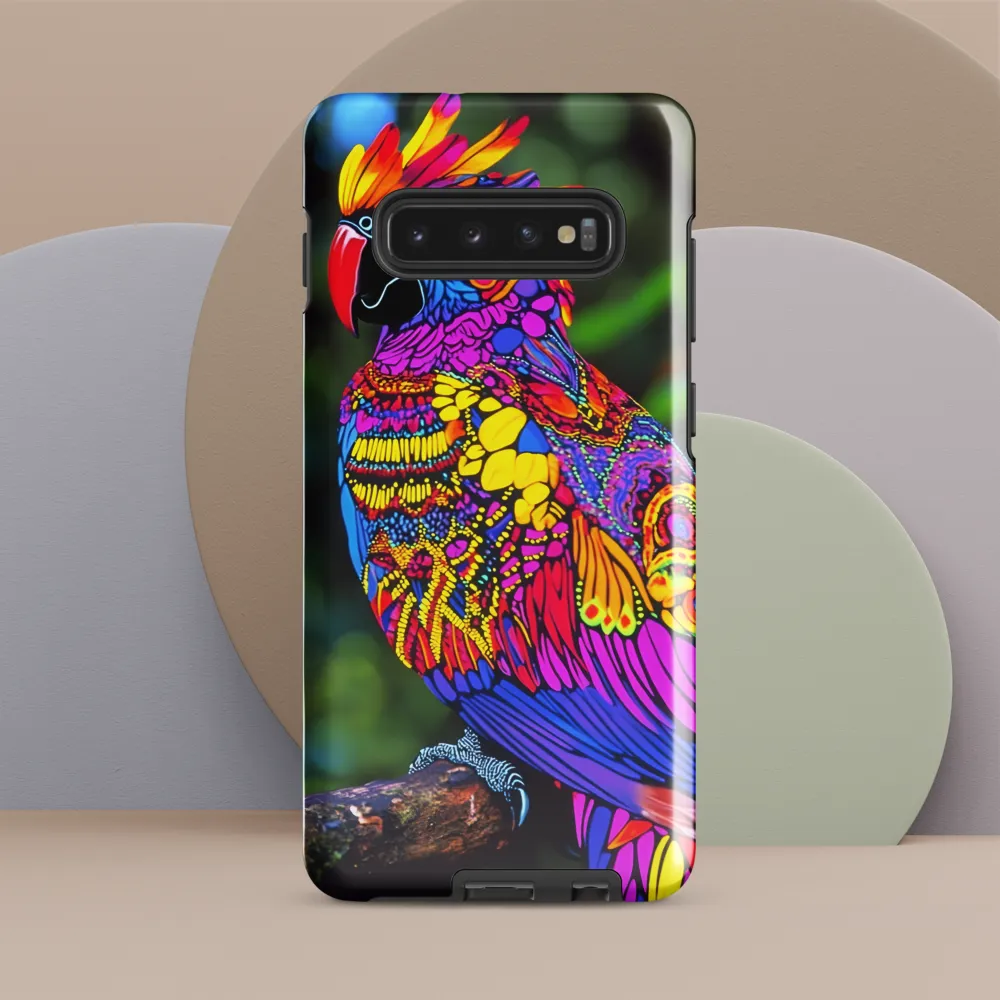 Vibrant Psychedelic Parrot | Phone Case |  S10 Plus | Tough Case | Glossy