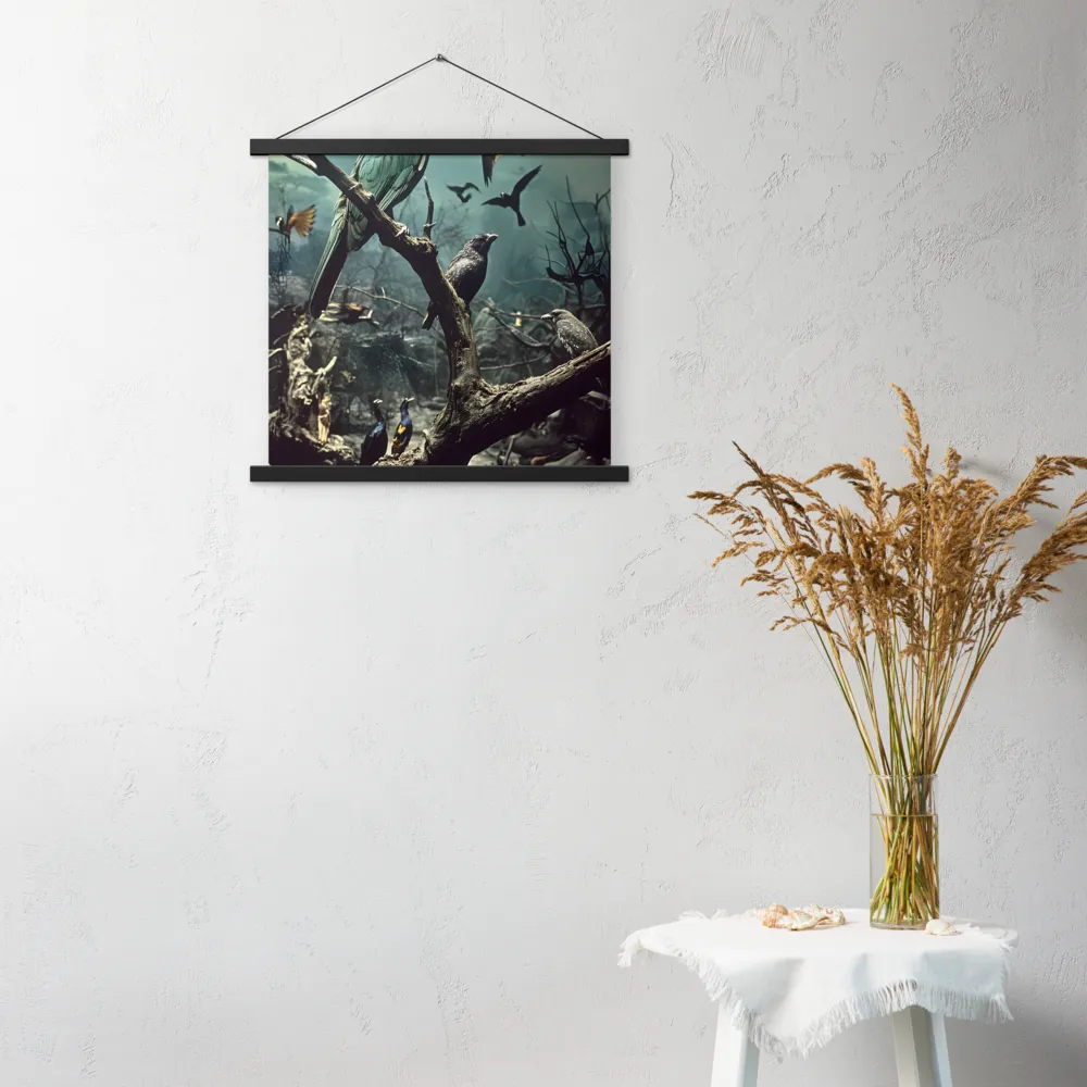 Whispers of the Avian Realm | Poster With Black Wood Hanger | 18″×18″