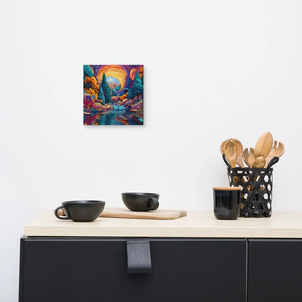 Prismatic Glade 
 Canvas | 8″x 8″