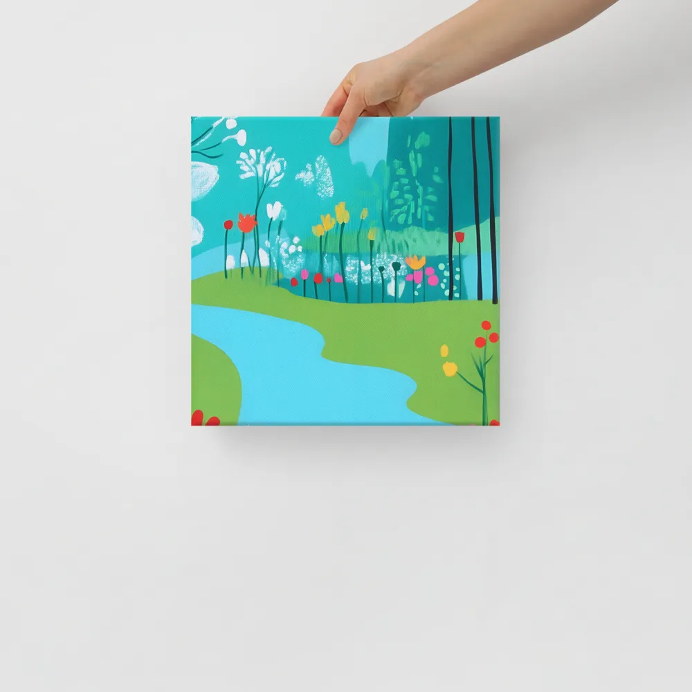Whispers of Spring: A Colorful Retreat | Canvas | 12″×12″