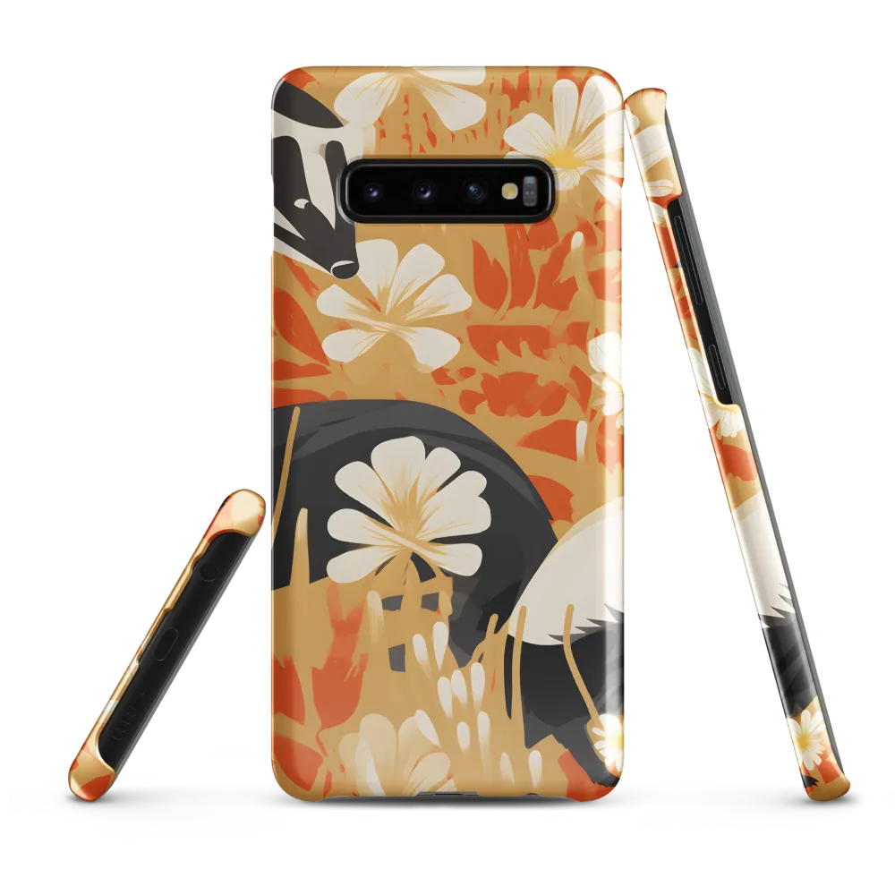 Whimsical Badgers in Bloom | Phone Case |  S10 Plus | Snap Case | Glossy