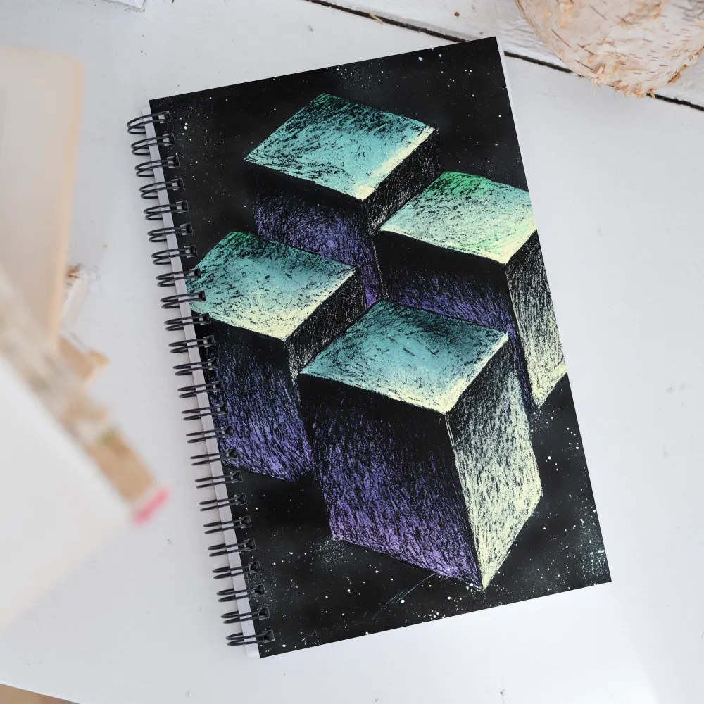 Floating Geometry: A Study in Cubes | Spiral Notebook