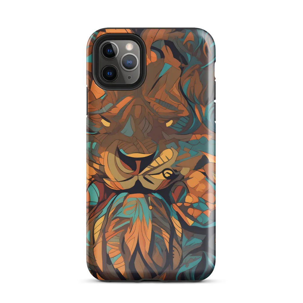 Fierce Royalty: A Geometric Exploration of Lions | Phone Case |  11 Pro Max | Tough Case | Glossy