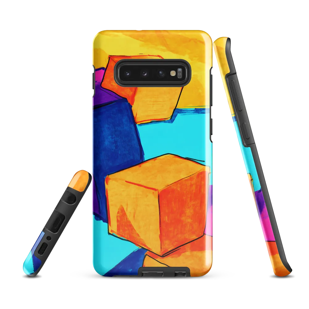 Playful Cubes in Vibrant Harmony | Phone Case |  S10 Plus | Tough Case | Glossy