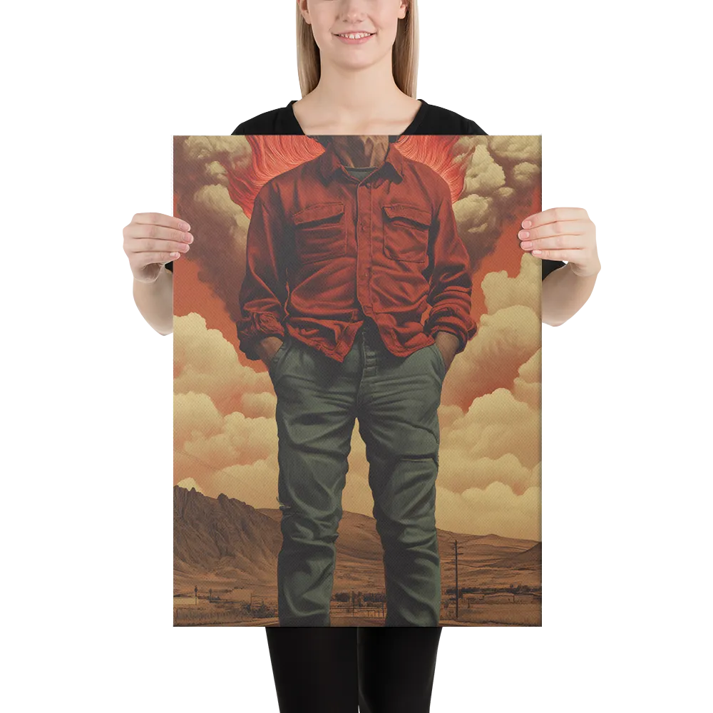 Defiant Spirit in a Surreal Landscape | Canvas | 18″×24″