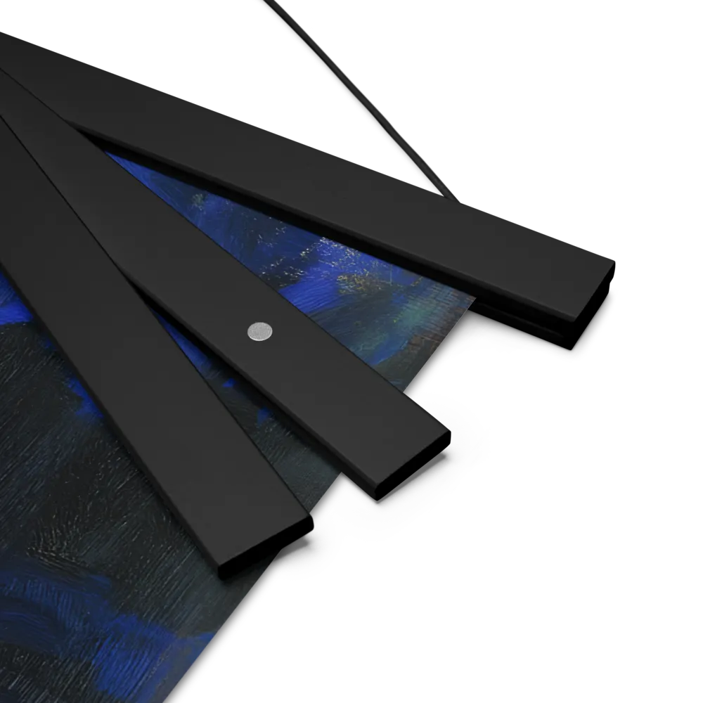 Contemplation Under the Night Sky | Poster With Black Wood Hanger | 14″×14″