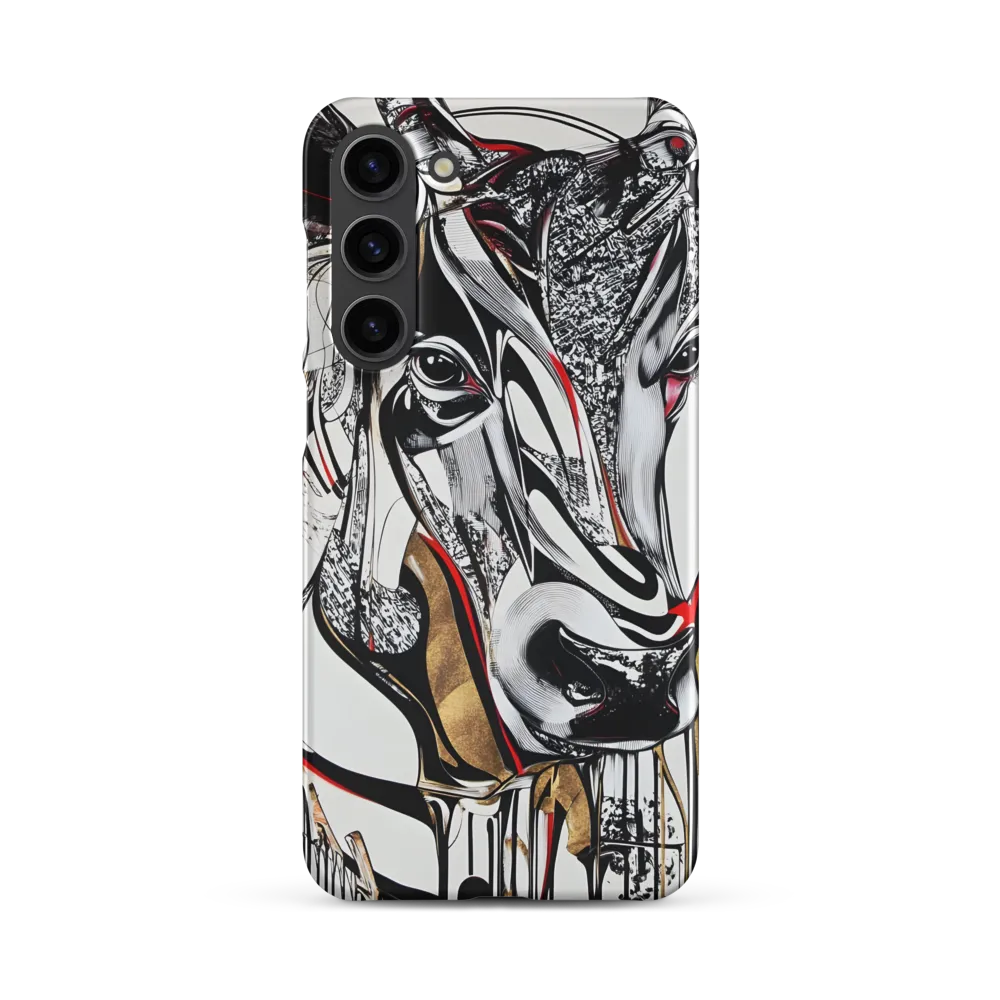 Linear Cow Study — Black, White and Gold Accents