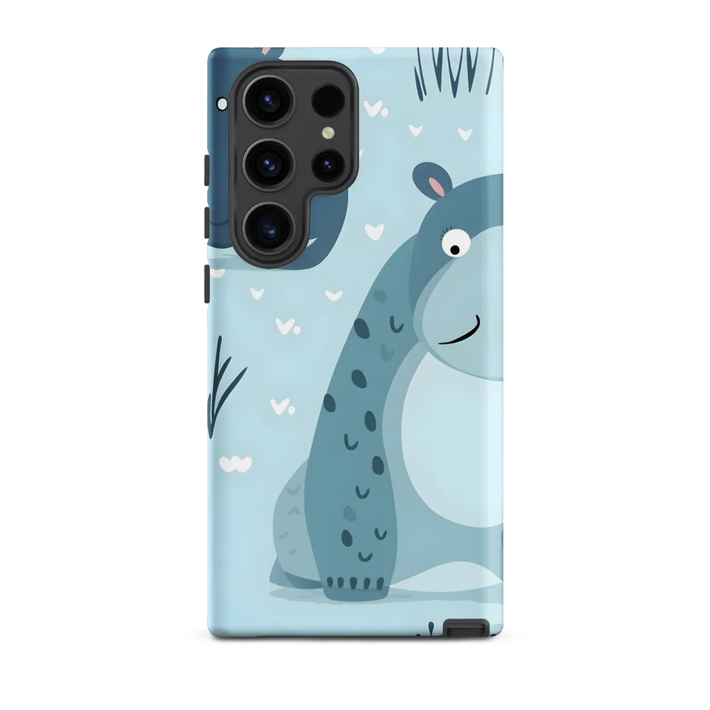 Whimsical Hippo Delight | Phone Case |  S23 Ultra | Tough Case | Matte