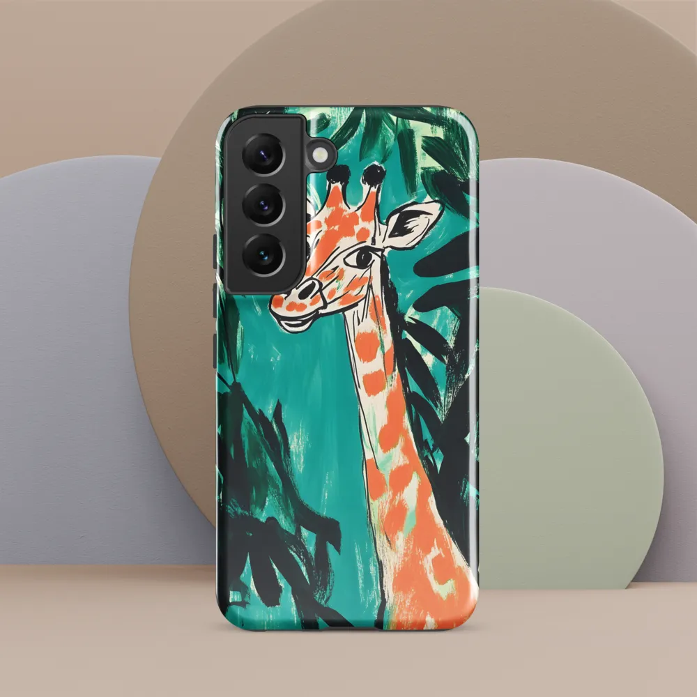Curious Giraffe in Lush Greenery | Phone Case |  S22 | Tough Case | Glossy
