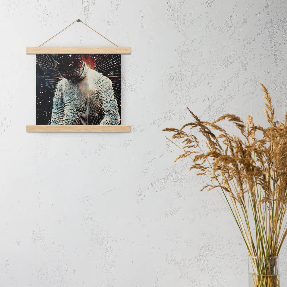Ethereal Astronaut: A Journey Through the Cosmos | Poster With Oak Wood Hanger | 10″×10″