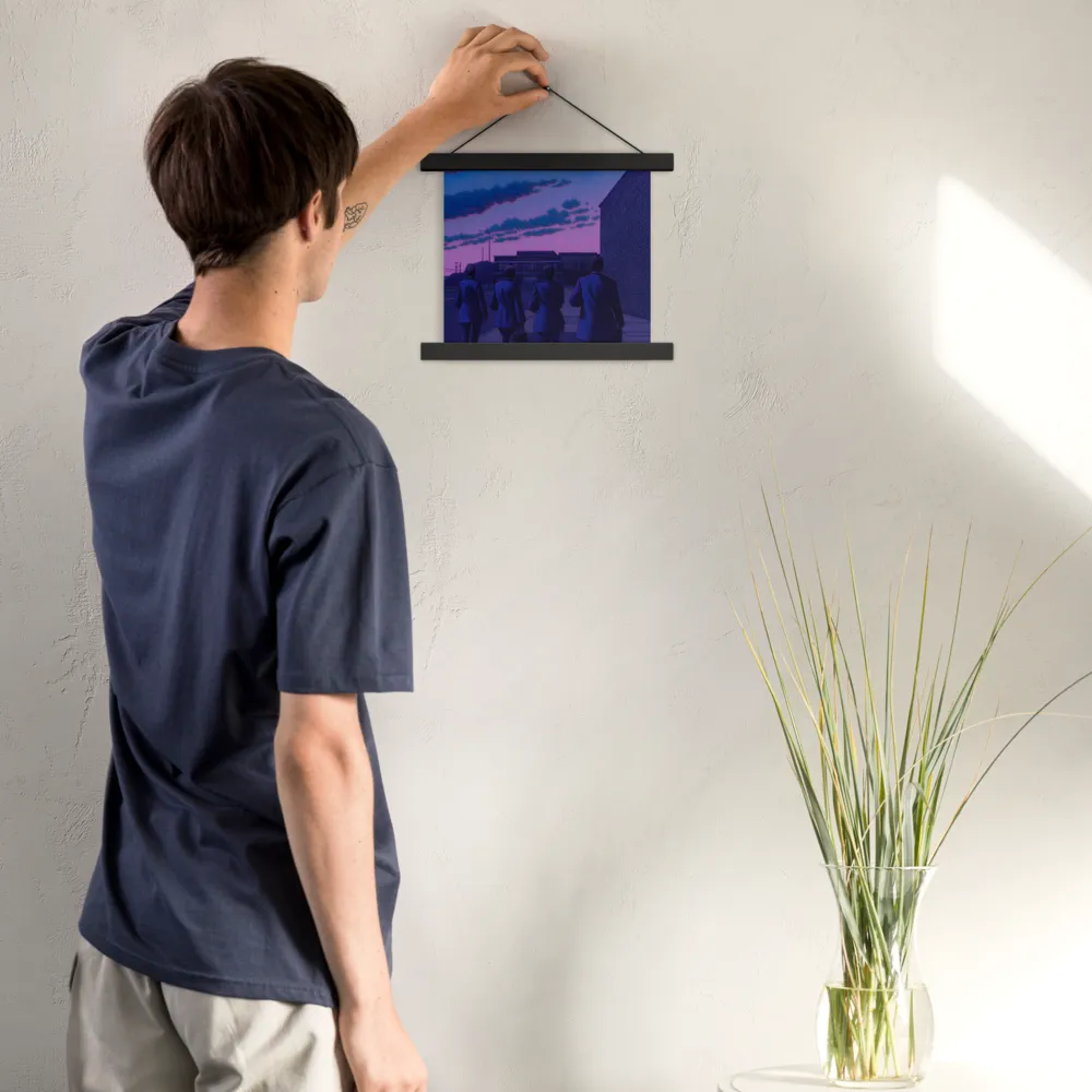 The Twilight Stroll | Poster With Black Wood Hanger | 10″×10″