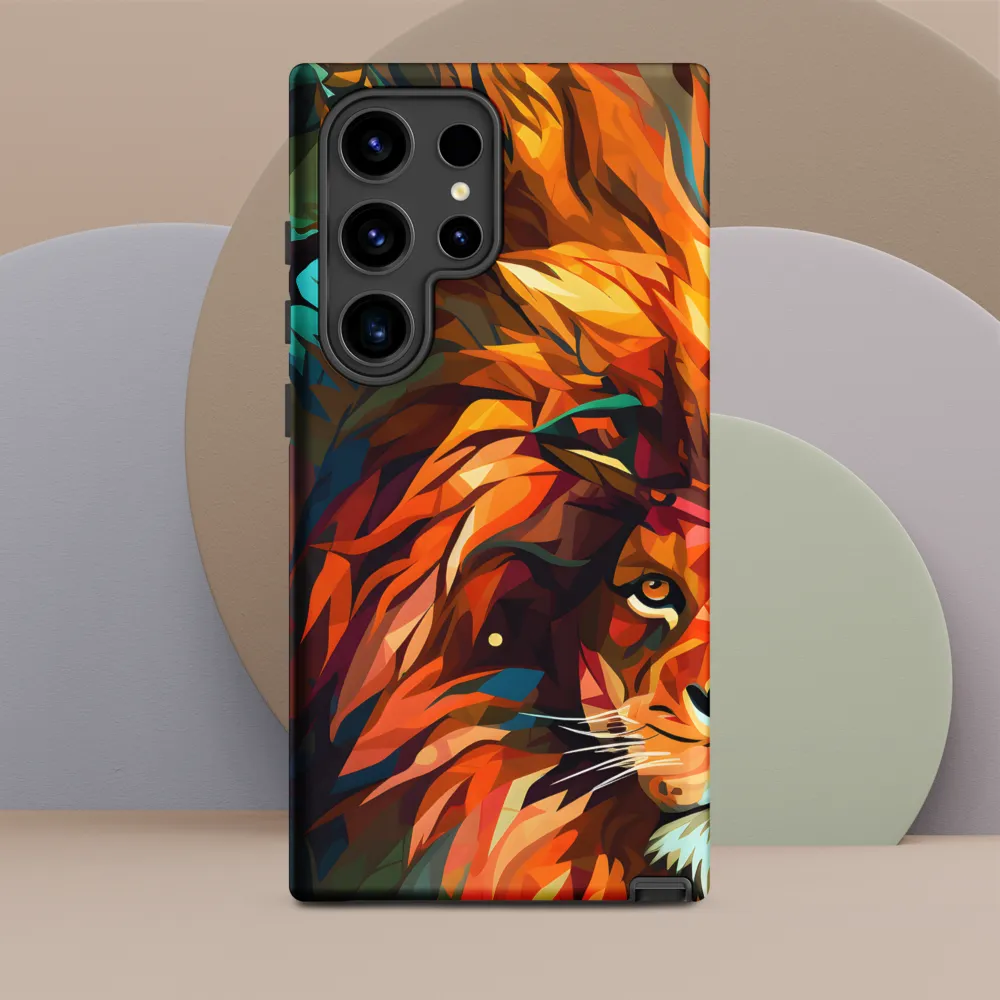 Majestic Gaze: The Polygonal Lion