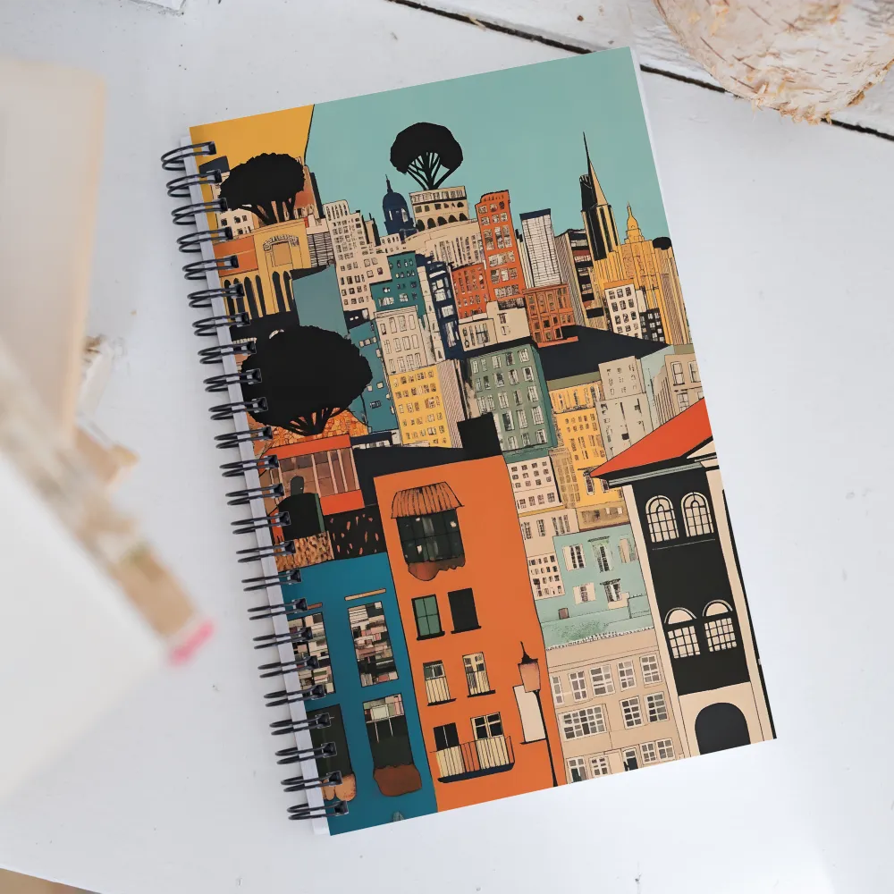 Urban Fusion: A Colorful Cityscape | Spiral Notebook