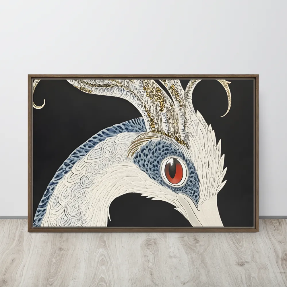 Elegance of the Majestic Peacock | Canvas with Brown Frame | 24″×36″