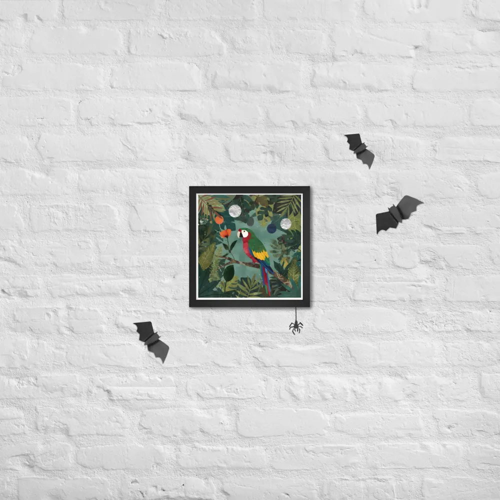 Canopy Parrot 
 Poster with Black Frame | 12″x 12″