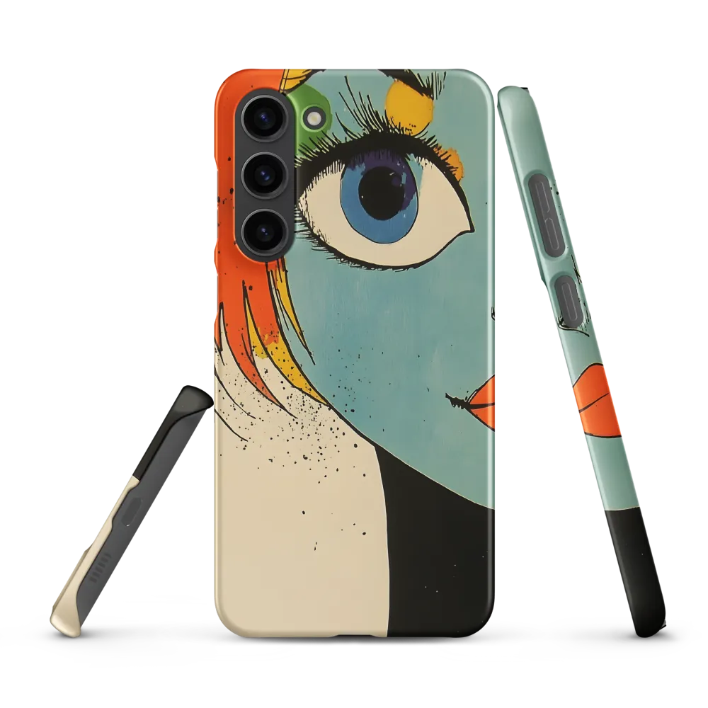 Vivid Expressions: A Portrait in Blue | Phone Case |  S23 Plus | Snap Case | Matte